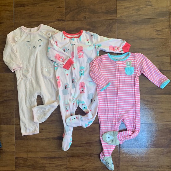 Carter's Other - HP🎉 Carters 3 pack Bundle 12 month pj’s cat & dog